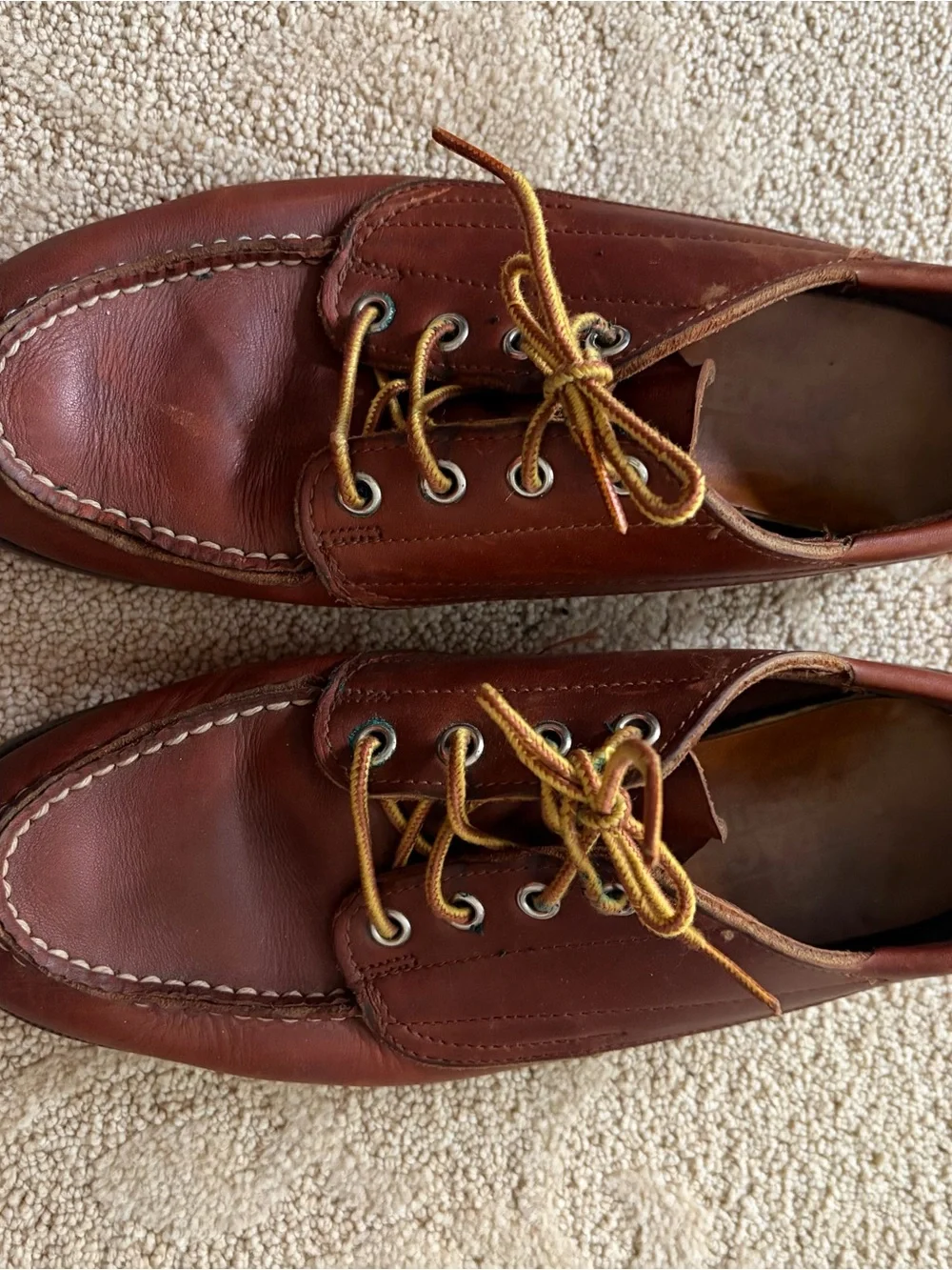 Sebago Men's Brown Leather Boat Shoes with Contrast Laces